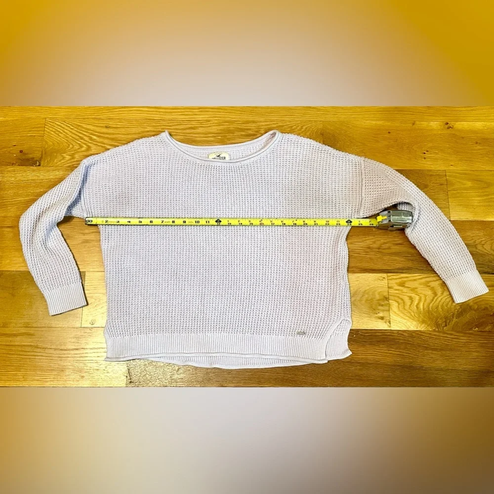 Hollister Knit Waffle Style Crew neck Light Pink Cardigan Sweater Large - Picture 5 of 7
